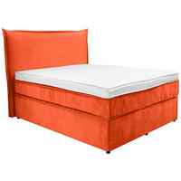 BOXSPRINGBETT 120/200 cm,  in Orange, Matratze, Topper, H3 = fest  - Schwarz/Orange, KONVENTIONELL, Kunststoff/Textil (120/200cm) - Boxxx