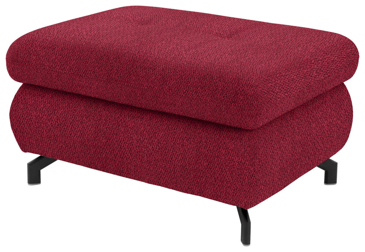 ECKSOFA in Chenille Rot  - Rot/Schwarz, Design, Textil/Metall (220/310cm) - Beldomo Style