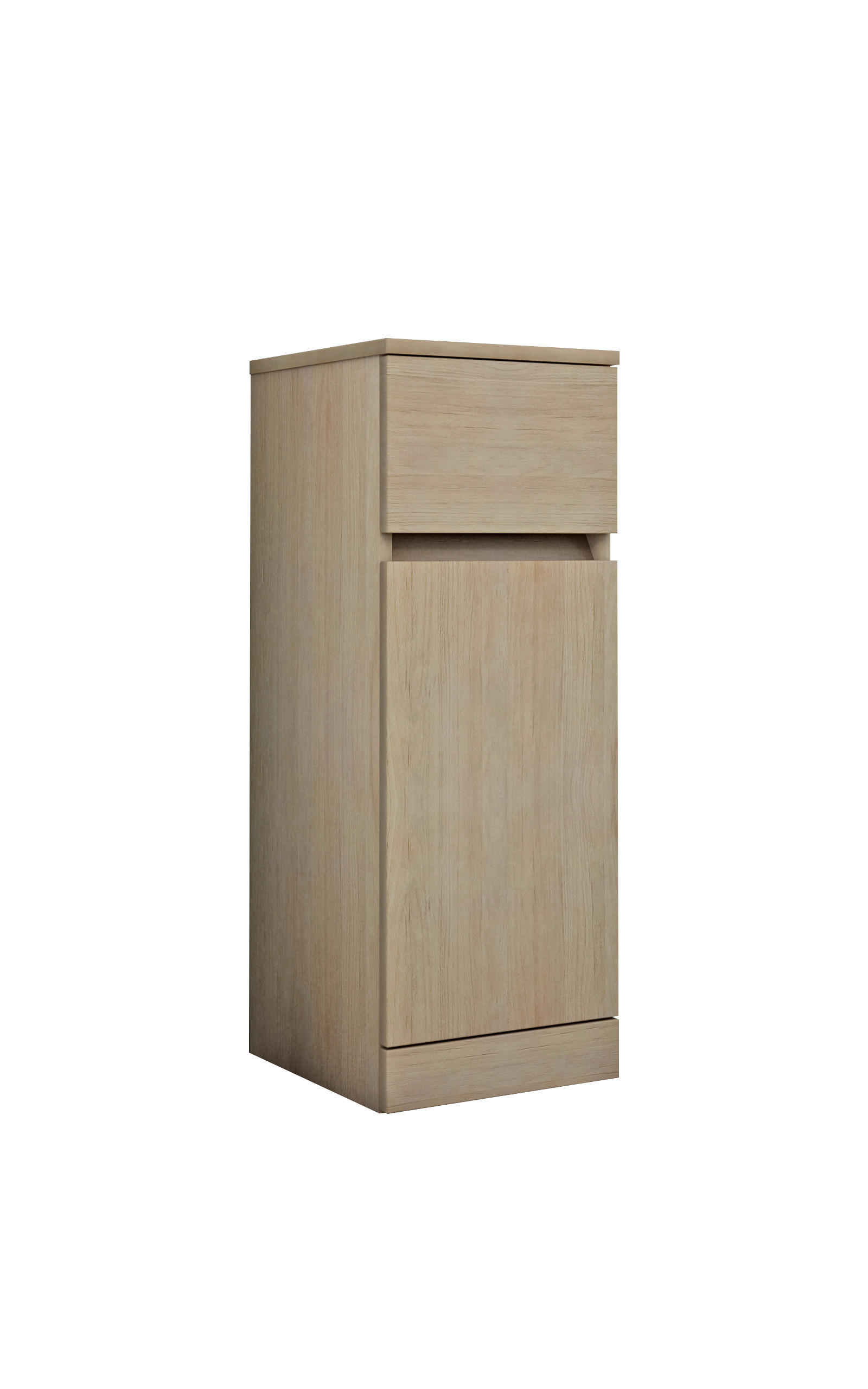 OLDALSZEKRÉNY 30/82/33,5 cm  - tölgyfa színű/ezüstszínű, Basics, faalapú anyag (30/82/33,5cm) - Welnova