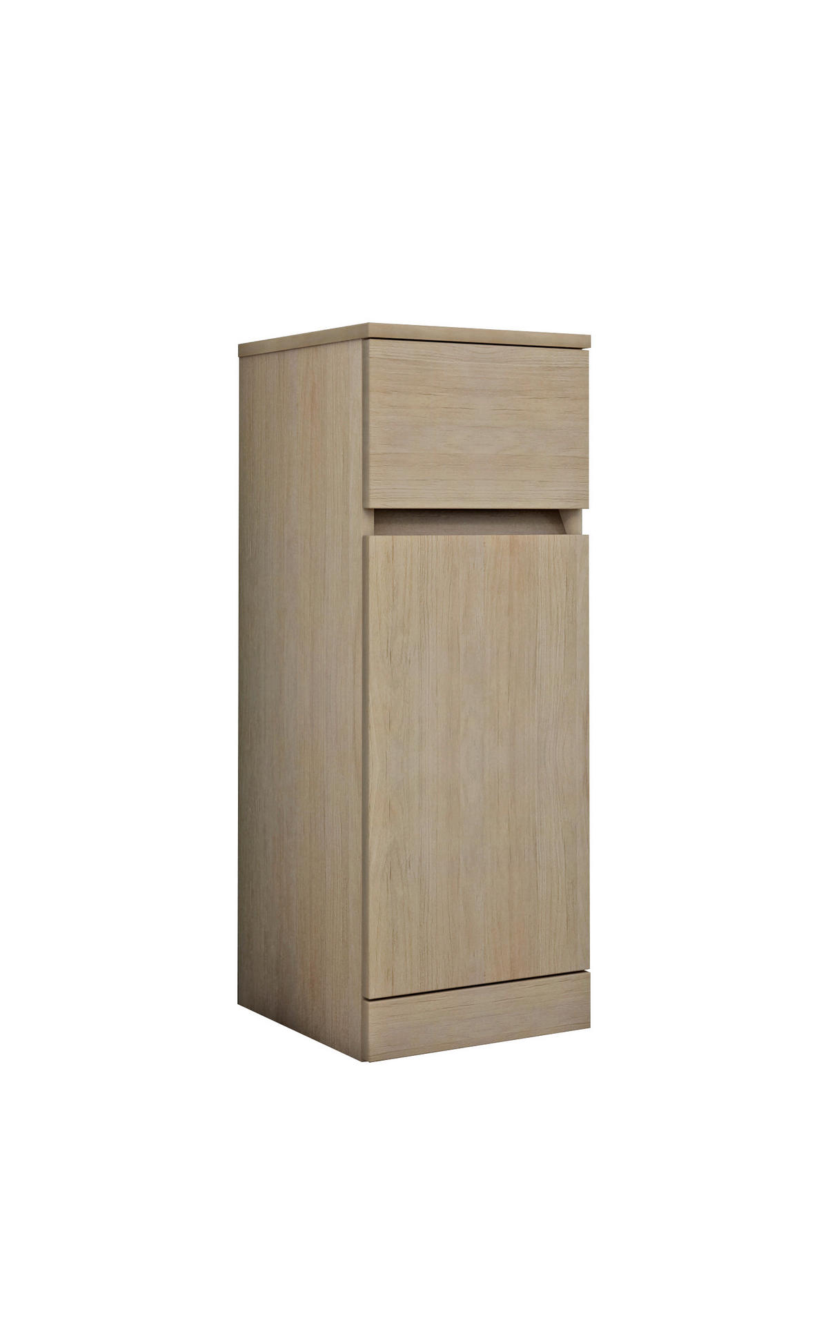 OLDALSZEKRÉNY 30/82/33,5 cm  - tölgyfa színű/ezüstszínű, Basics, faalapú anyag (30/82/33,5cm) - Welnova