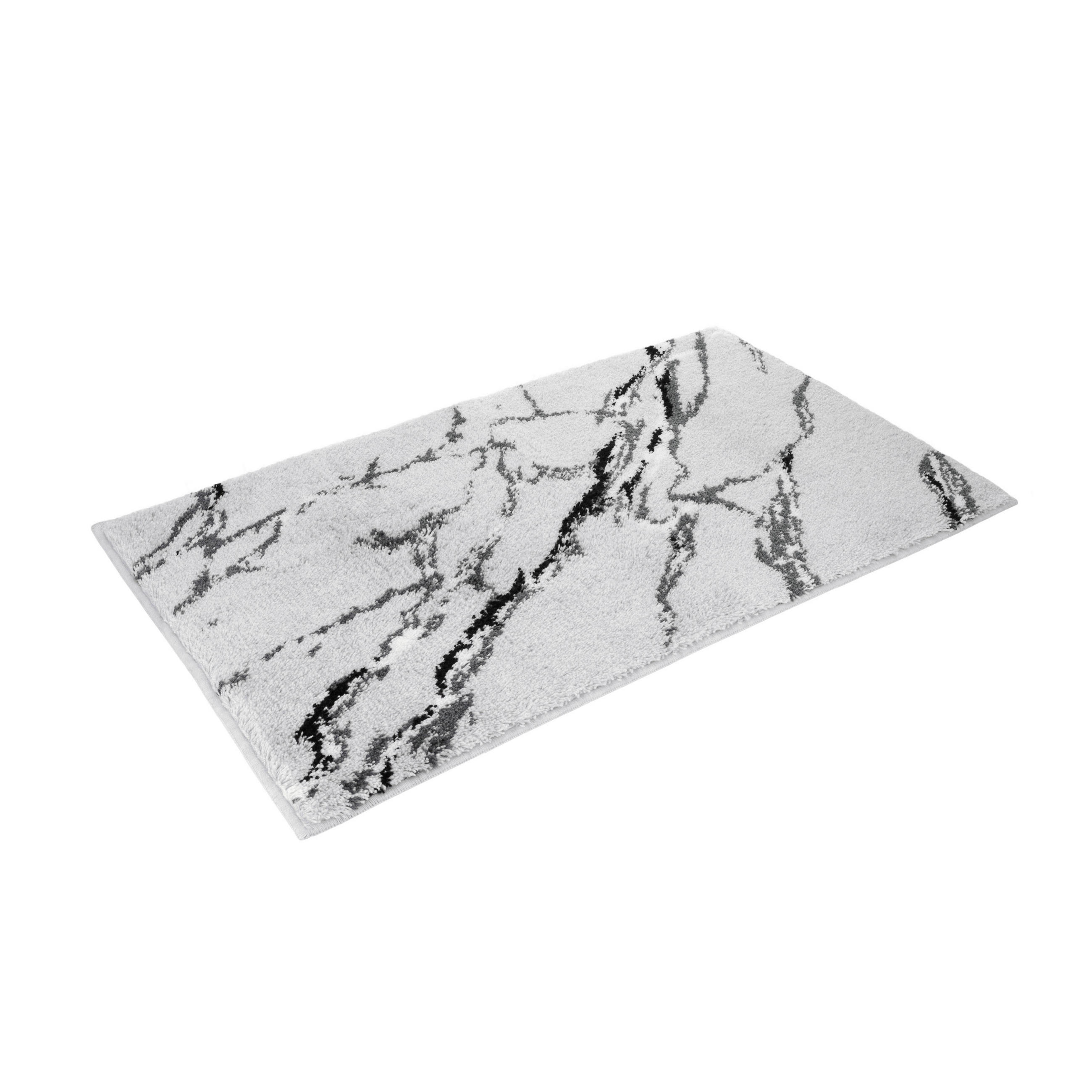 PROSTIRKA ZA KUPATILO MARBLE  siva 60/100 cm  - siva, Osnovno, tekstil (60/100cm) - Vossen