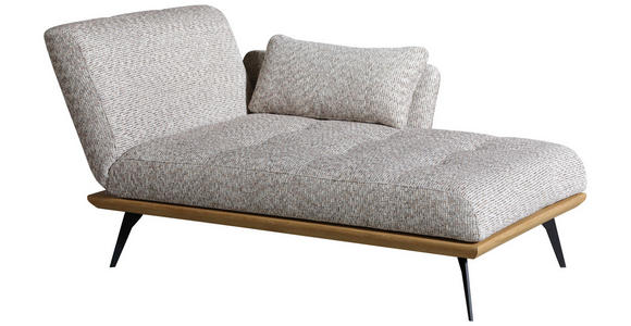 RÉCAMIERE Beigebraun Flachgewebe  - Beigebraun/Schwarz, Design, Holz/Textil (180/85/106cm) - Dieter Knoll