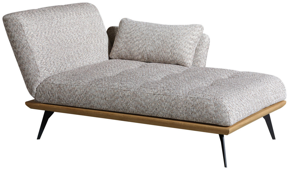 RÉCAMIERE Beigebraun  - Beigebraun/Schwarz, Design, Holz/Textil (180/85/106cm) - Dieter Knoll