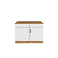 KÜCHENUNTERSCHRANK 100/85/60 cm  in Weiss  - Chromfarben/Weiss, Modern, Holzwerkstoff/Metall (100/85/60cm) - Held