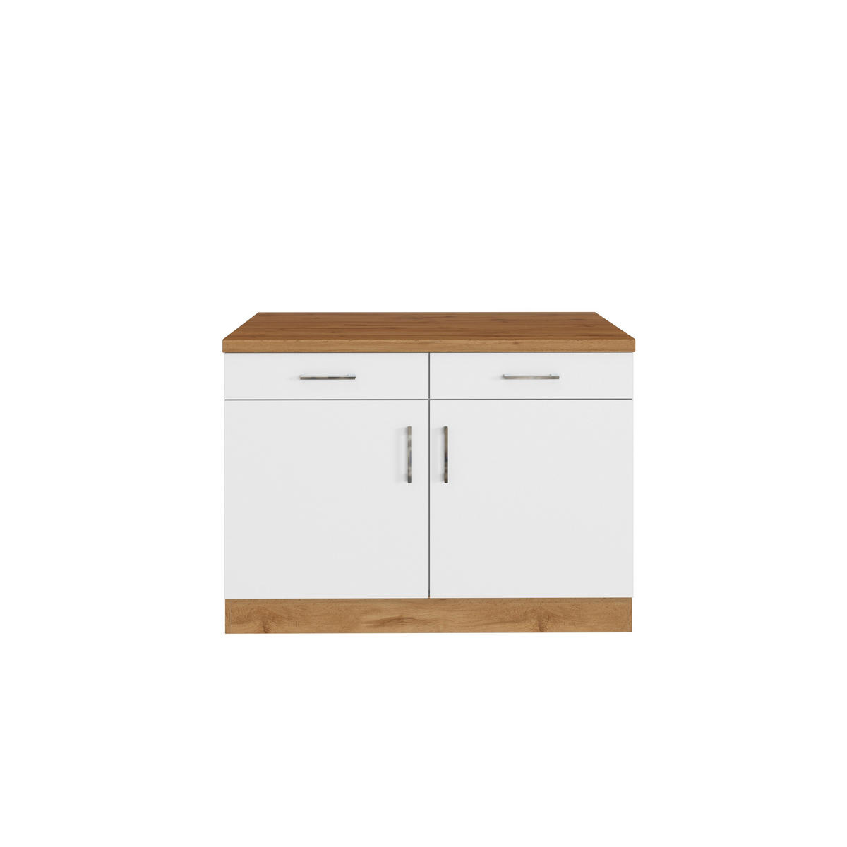 KÜCHENUNTERSCHRANK 100/85/60 cm  in Weiss  - Chromfarben/Weiss, Modern, Holzwerkstoff/Metall (100/85/60cm) - Held