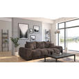BIGSOFA  in Chenille Graphitfarben  - Schwarz/Graphitfarben, KONVENTIONELL, Kunststoff/Textil (266/89/104cm) - Carryhome