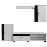 REGAL ZA DNEVNI BORAVAK crna, bijela   - bijela/crna, Design, drvni materijal/metal (150/35/190cm) - Ti'me