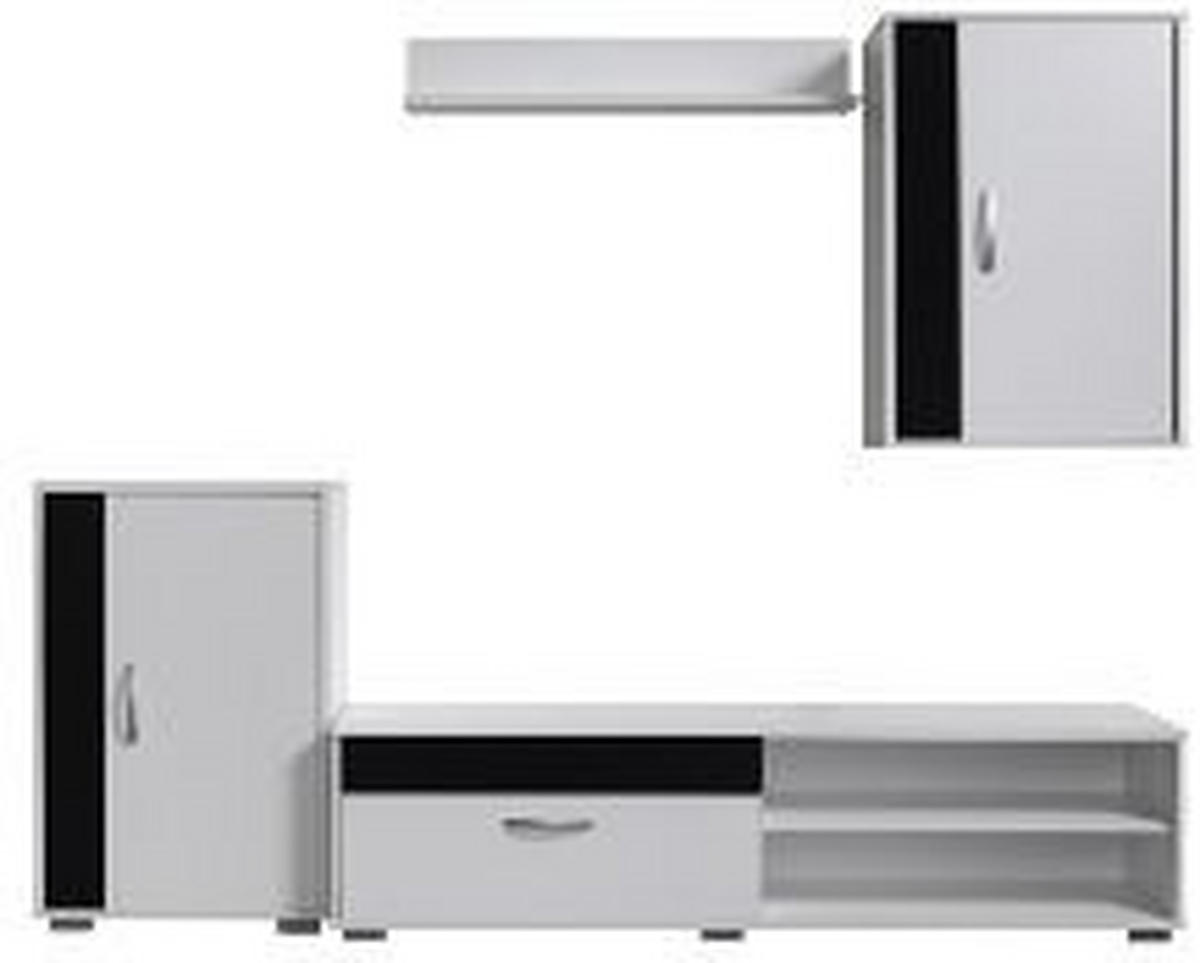 REGAL ZA DNEVNI BORAVAK crna, bijela   - bijela/crna, Design, drvni materijal/metal (150/35/190cm) - Ti'me