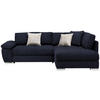 ECKSOFA in Webstoff Dunkelblau  276/212 cm  - Chromfarben/Anthrazit, Design, Kunststoff/Textil (276/212cm) - Carryhome