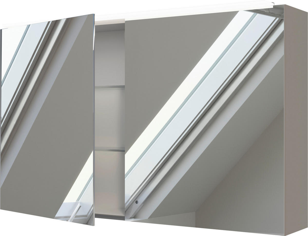SPIEGELSCHRANK 120/72/20,2 cm  - Beigebraun, MODERN, Glas/Holzwerkstoff (120/72/20,2cm) - Celina Home