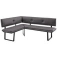 ECKBANK 165/205 cm  in Grau, Schwarz  - Schwarz/Grau, MODERN, Textil/Metall (165/205cm) - Cantus