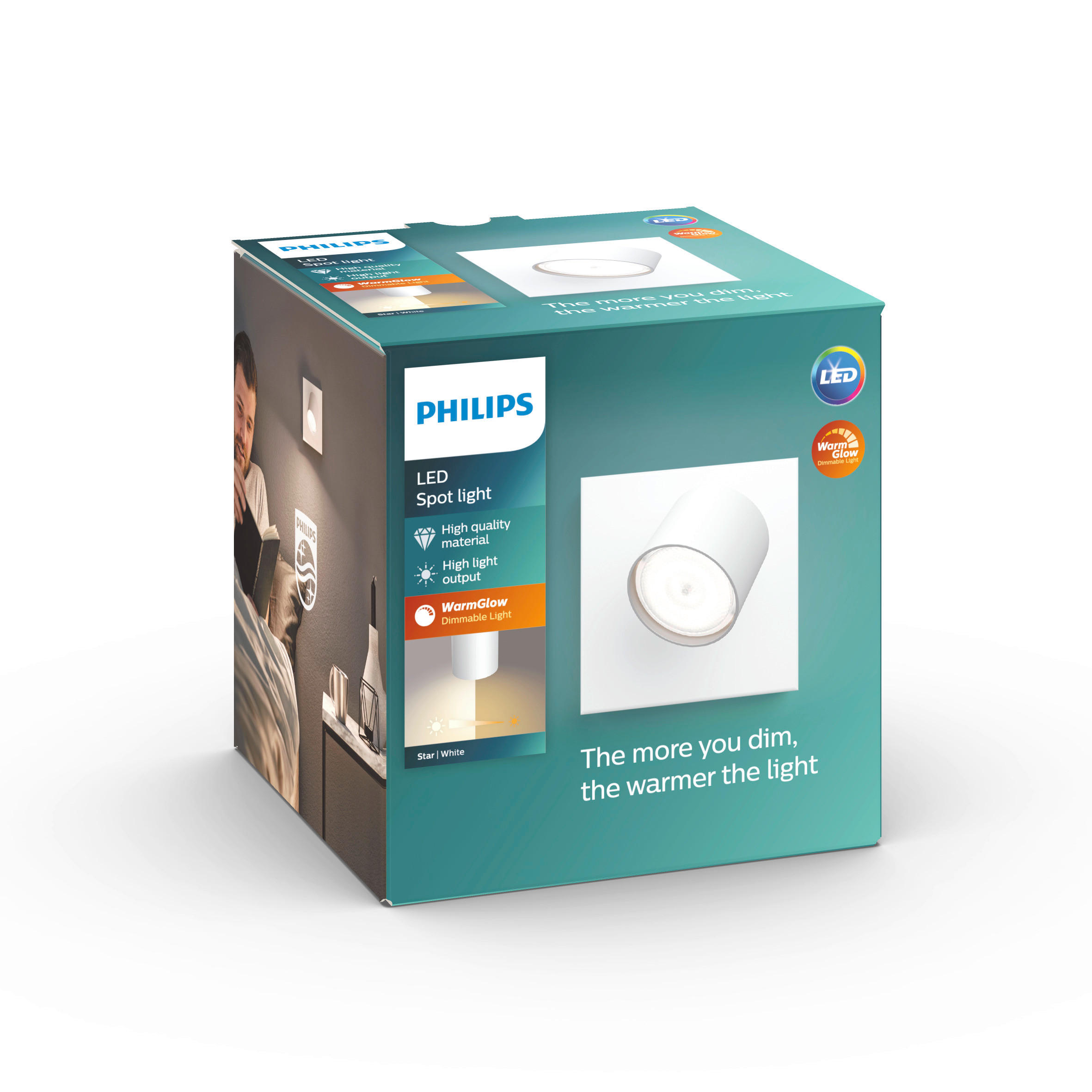 Thumbnail - Philips Led-Wandleuchte Star Wgd, Weiß, Metall, F, 8.2x11.8x6 cm, 2 Lichtintensitäten, Lampen & Leuchten, Innenbeleuchtu...