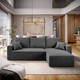 ECKSOFA Dunkelgrau Cord  - Dunkelgrau/Schwarz, KONVENTIONELL, Kunststoff/Textil (241/138cm) - Carryhome