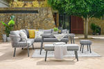 GARTENSET Webstoff Stahl  - Grau, MODERN, Glas/Kunststoff (224/220cm) - Ambia Garden