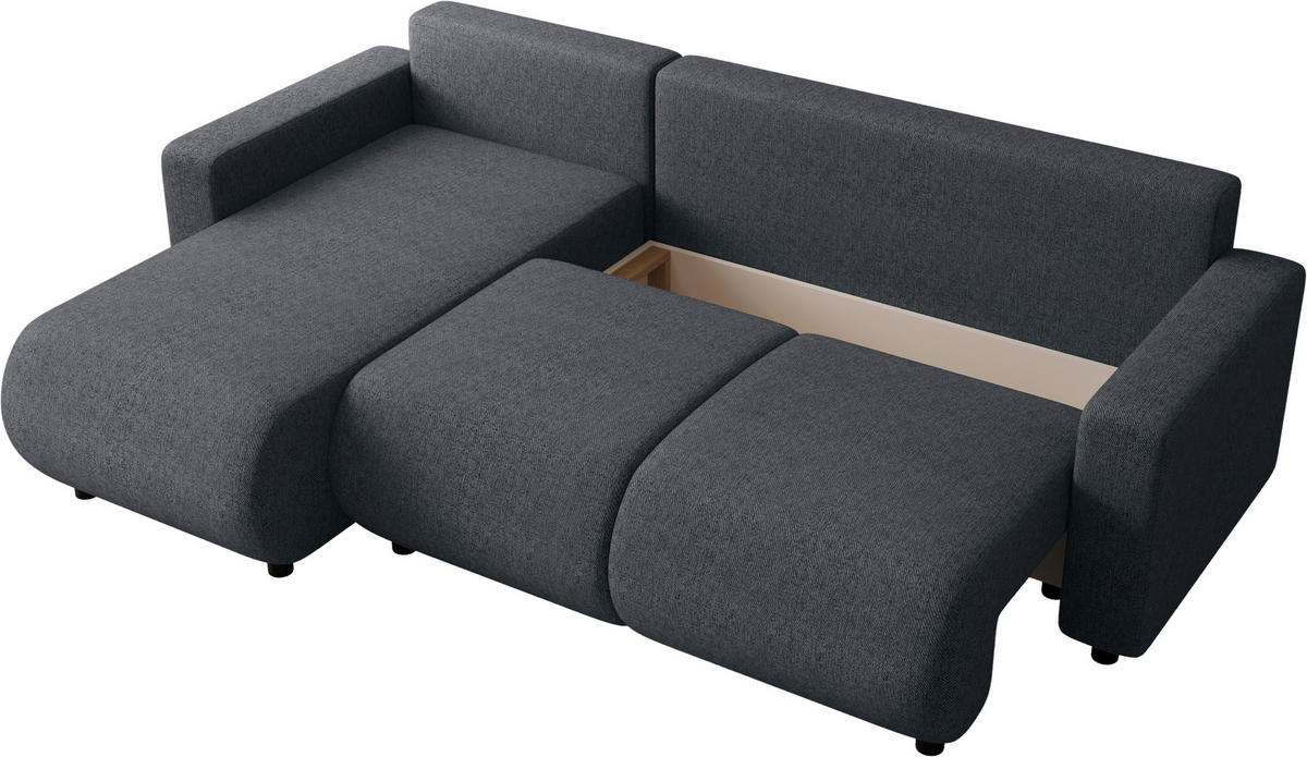 ECKSOFA Anthrazit Webstoff  - Anthrazit/Schwarz, MODERN, Kunststoff/Textil (150/240cm) - Xora