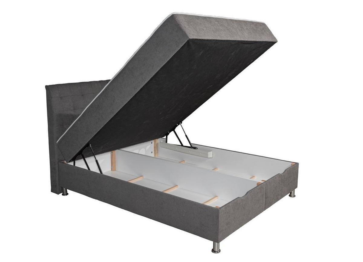 PAT BOXSPRING 160x200 cm 160/200 cm  in gri  - argintiu/gri, Modern, textil (160/200cm) - Hom`in