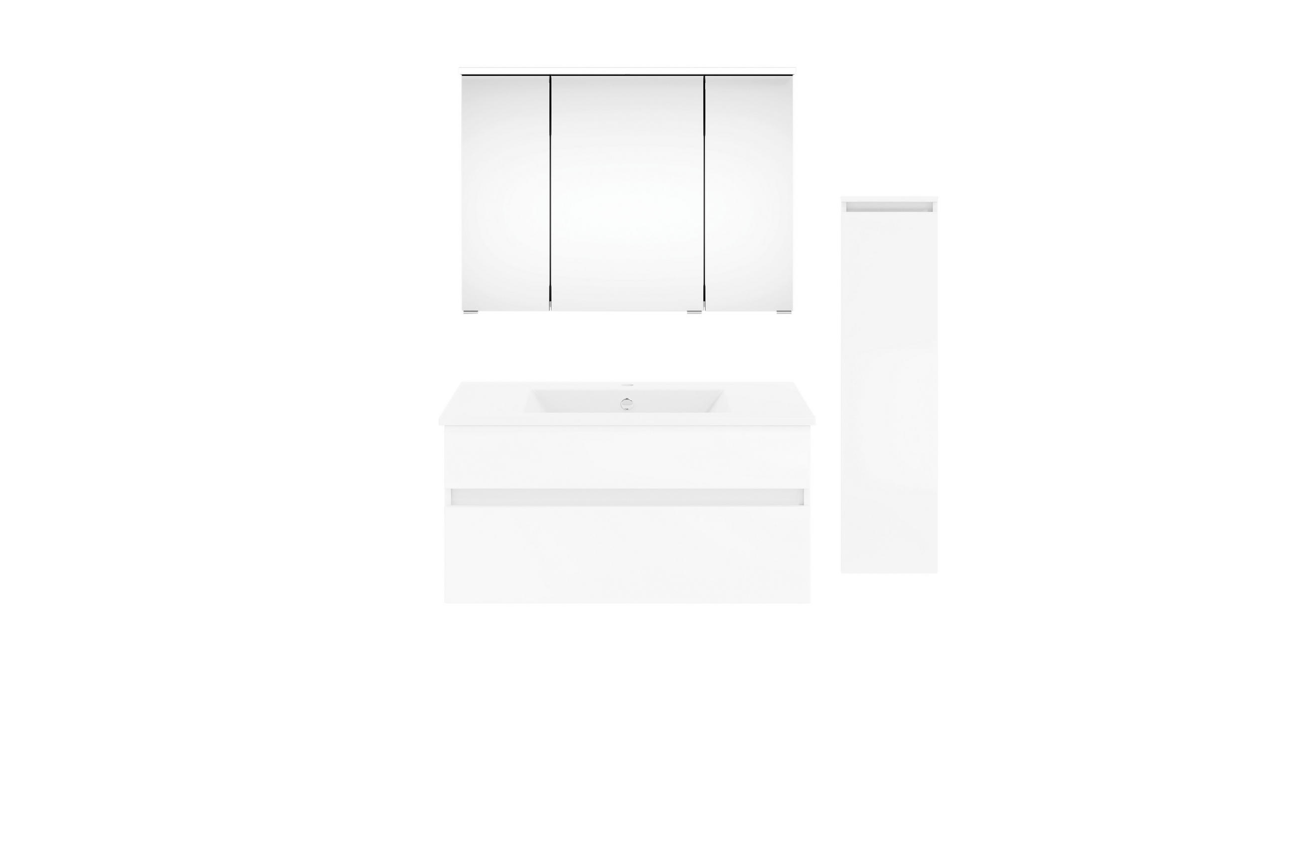 BADEZIMMER  in 120 cm  - Weiß Hochglanz/Weiß, KONVENTIONELL, Keramik/Holzwerkstoff (120cm) - Puris