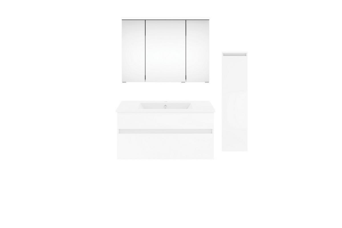 BADEZIMMER 120 cm  - Weiss Hochglanz/Weiss, Konventionell, Keramik/Holzwerkstoff (120cm) - Puris