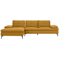 ECKSOFA Webstoff Honig  - Schwarz/Honig, Design, Textil/Metall (179/301cm) - Chilliano