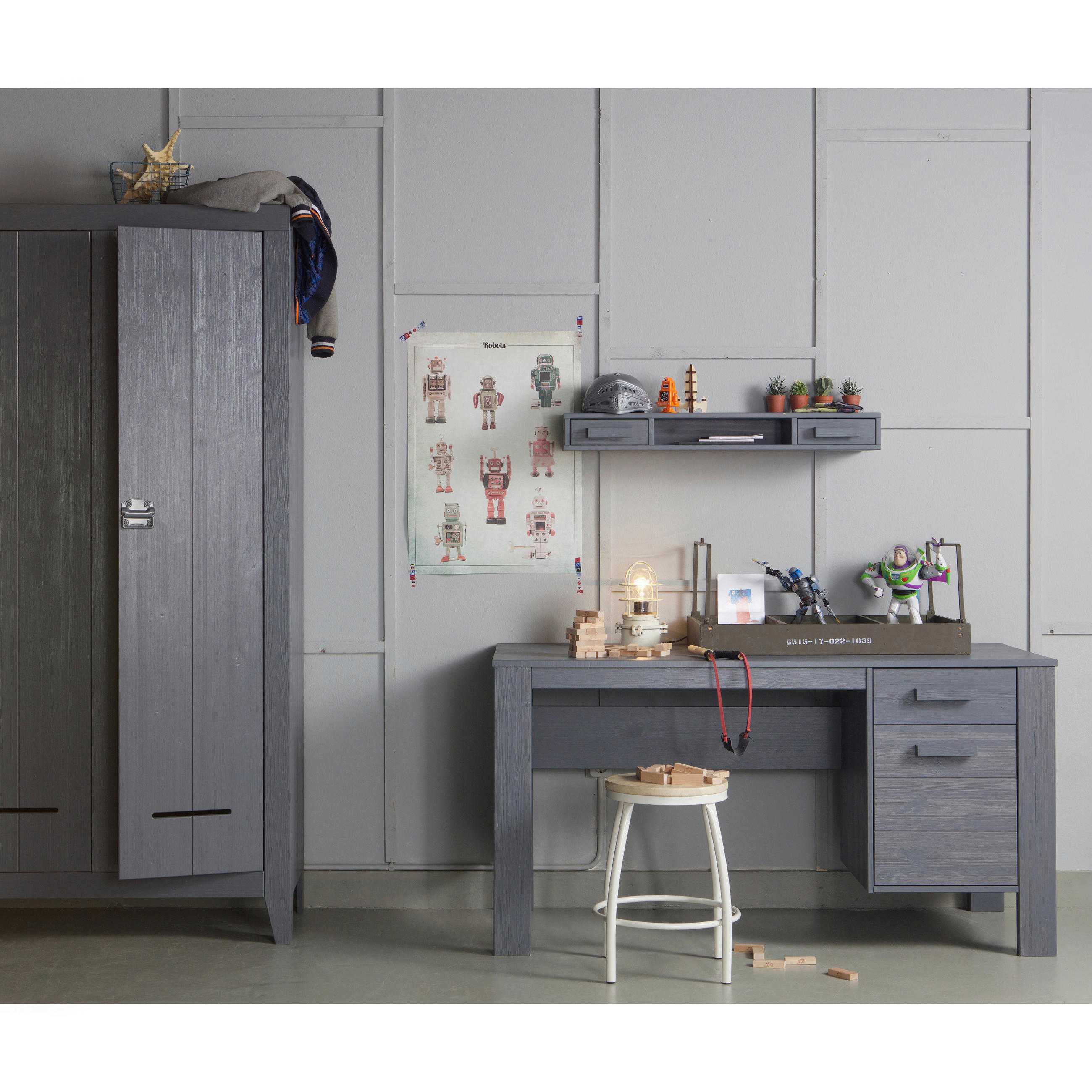 SCHREIBTISCH 141/59/74 cm in Dunkelgrau - Dunkelgrau, Design, Holz (141/59/74cm) - Livetastic