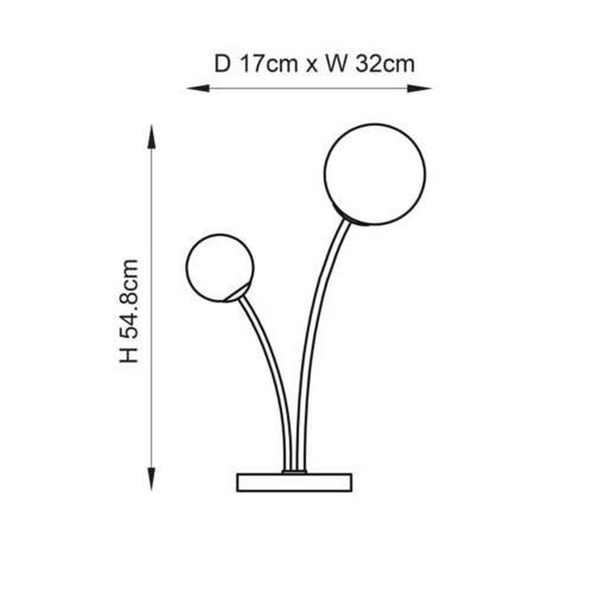 TISCHLEUCHTE Endon Bloom 32/17/54,8 cm   - Messingfarben/Opal, Basics, Glas/Metall (32/17/54,8cm) - ENDON