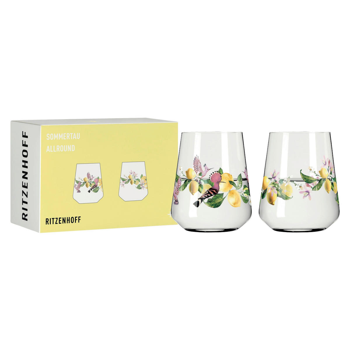 GLÄSERSET Sommertau Limoncello  2-teilig  - Transparent/Gelb, Design, Glas (9.2/11.0cm) - Ritzenhoff