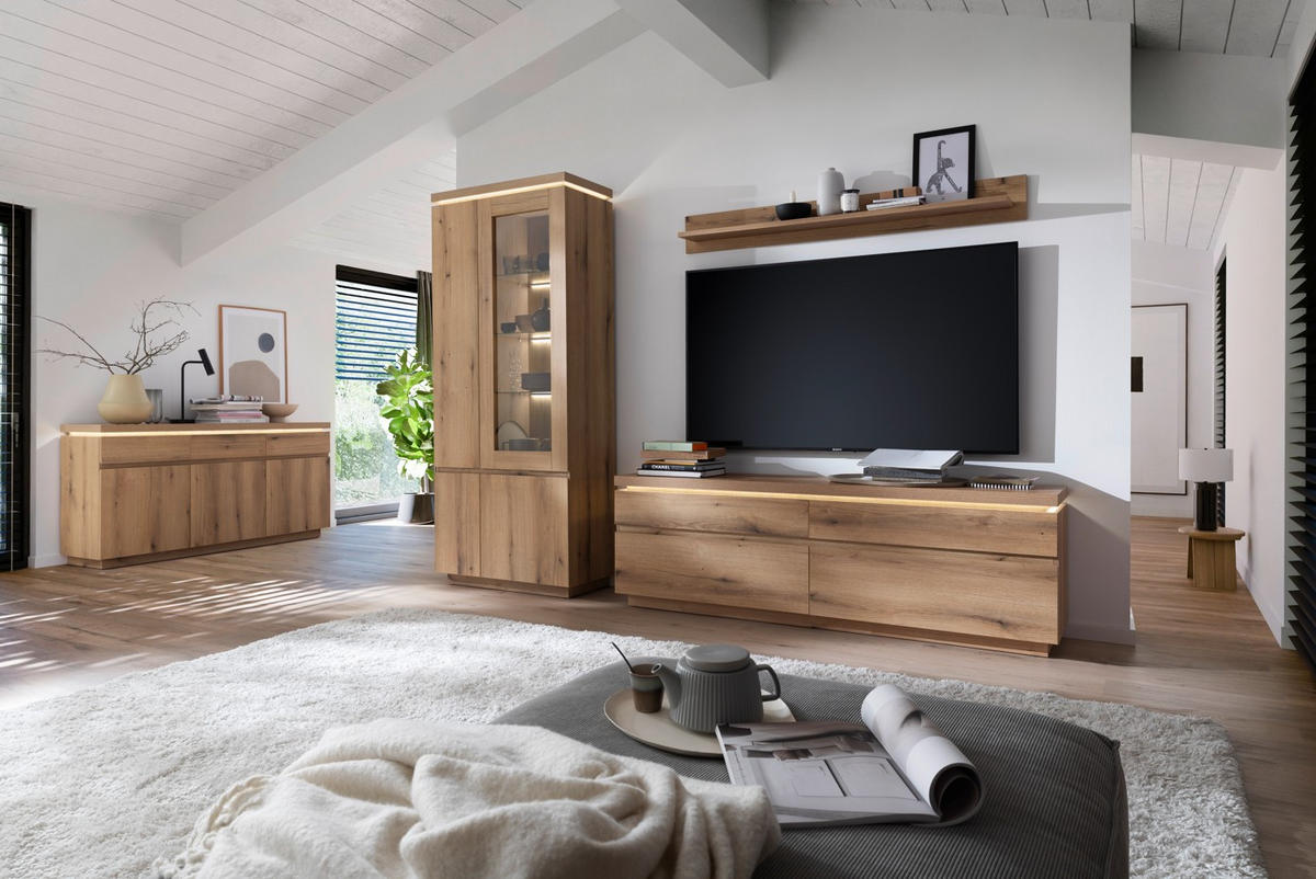 SIDEBOARD  180/81/40 cm 2 Schublade(n)  - Eichefarben, Design, Holzwerkstoff (180/81/40cm) - Livetastic