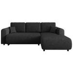 ECKSOFA inkl. Funktionen Anthrazit Cord  - Anthrazit/Schwarz, KONVENTIONELL, Kunststoff/Textil (260/200cm) - Xora