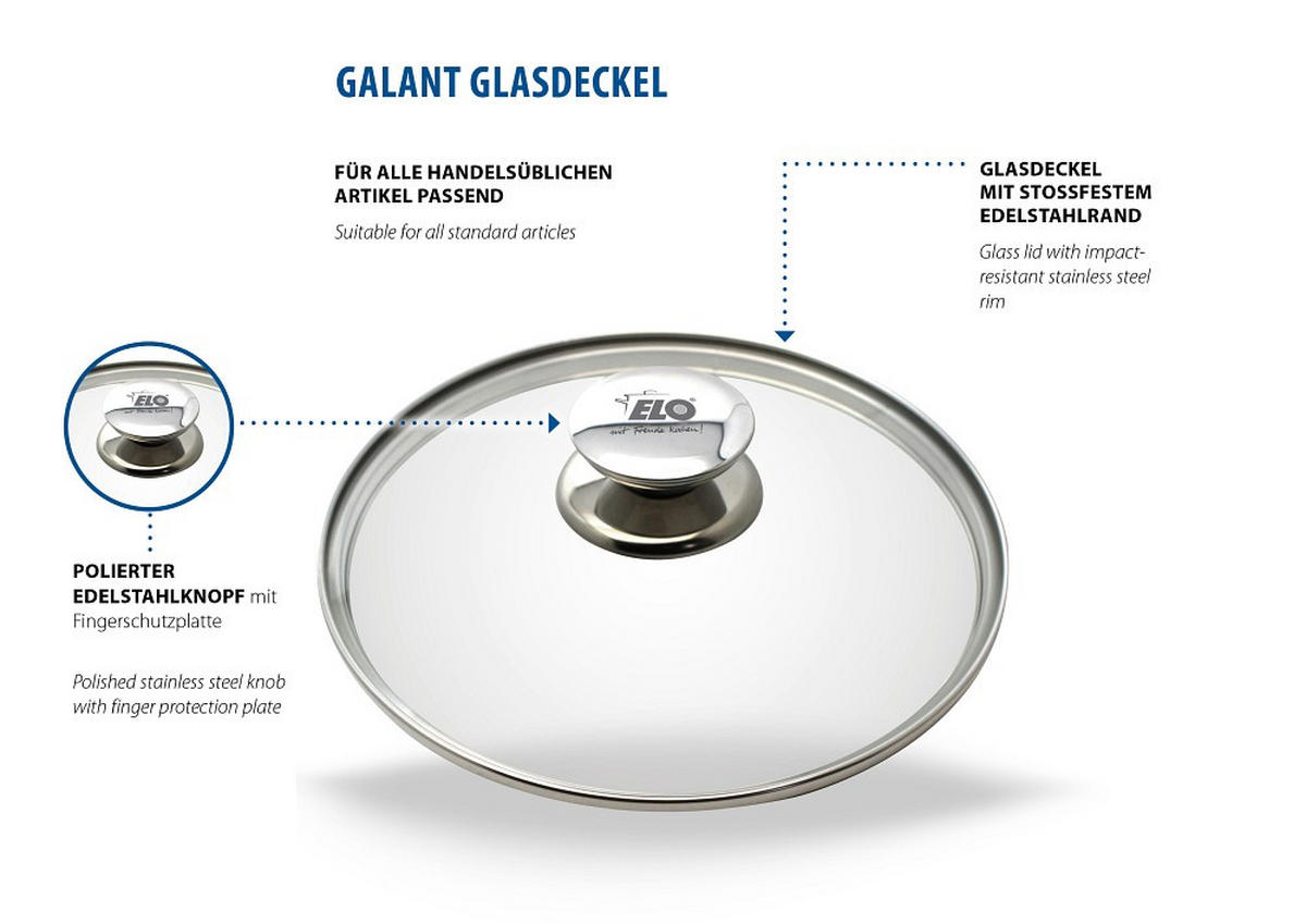 TOPFDECKEL  16 cm  - Basics, Glas/Metall (16cm) - ELO