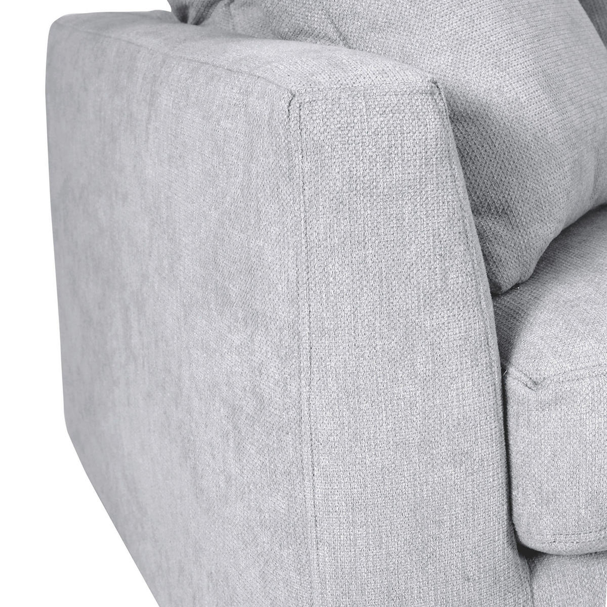 ECKSOFA Grauweiß Flachgewebe  - Grauweiß/Schwarz, Design, Kunststoff/Textil (235/175cm) - home24