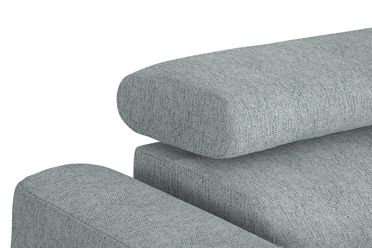 ECKSOFA in Webstoff Grau  - Schwarz/Grau, Design, Textil/Metall (280/205cm) - MID.YOU