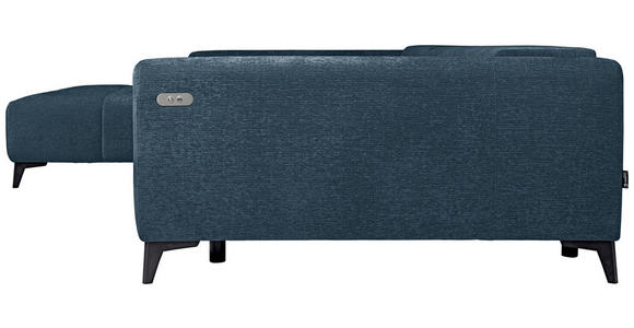 ECKSOFA  in Chenille Blau  222/279 cm  - Blau/Schwarz, KONVENTIONELL, Kunststoff/Textil (222/279cm) - Hom`in