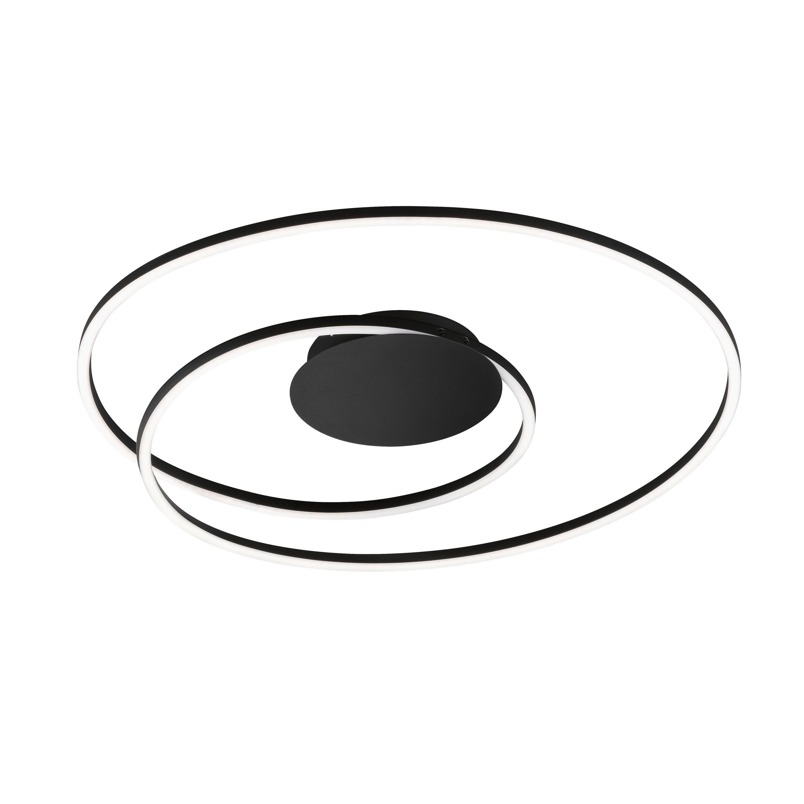 LED-DECKENLEUCHTE Holy 68/8 cm   - Schwarz, Design, Metall (68/8cm) - Fischer & Honsel