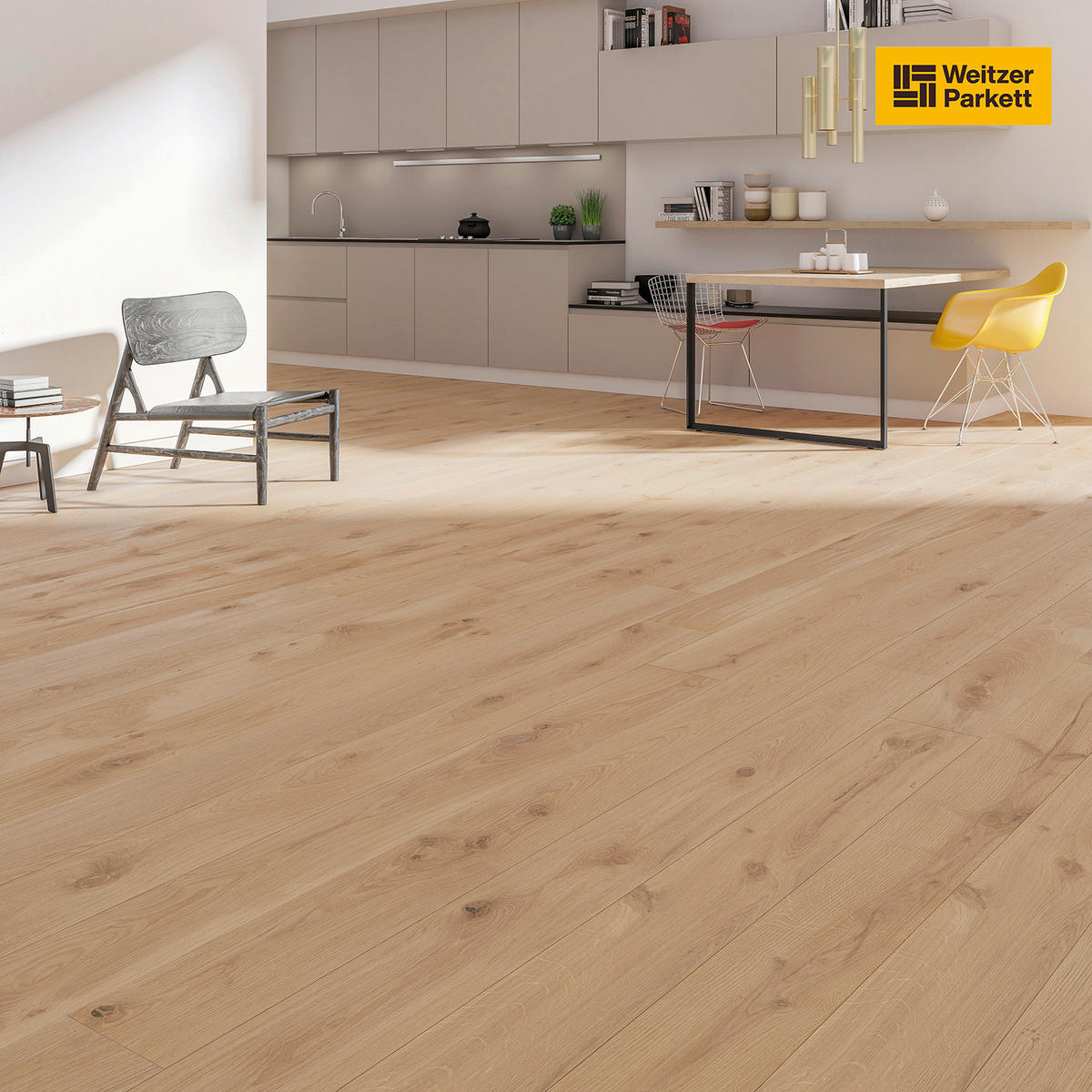 LANDHAUSDIELE, Eiche Kaschmir Pflegefrei Diele  per  m² - Eichefarben, Design, Holz (224,5/19,3/1,3cm) - Weitzer Parkett