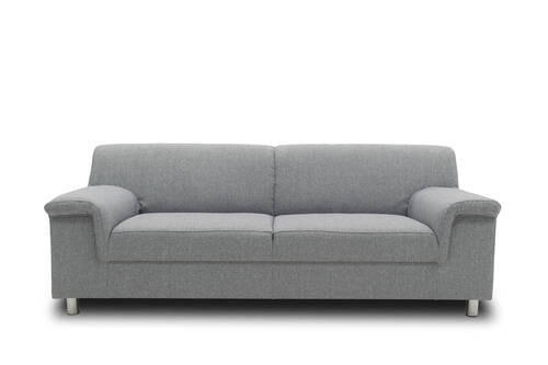 3-SITZER-SOFA Webstoff Silberfarben  - Chromfarben/Silberfarben, KONVENTIONELL, Textil/Metall (190/72/80cm) - MID.YOU