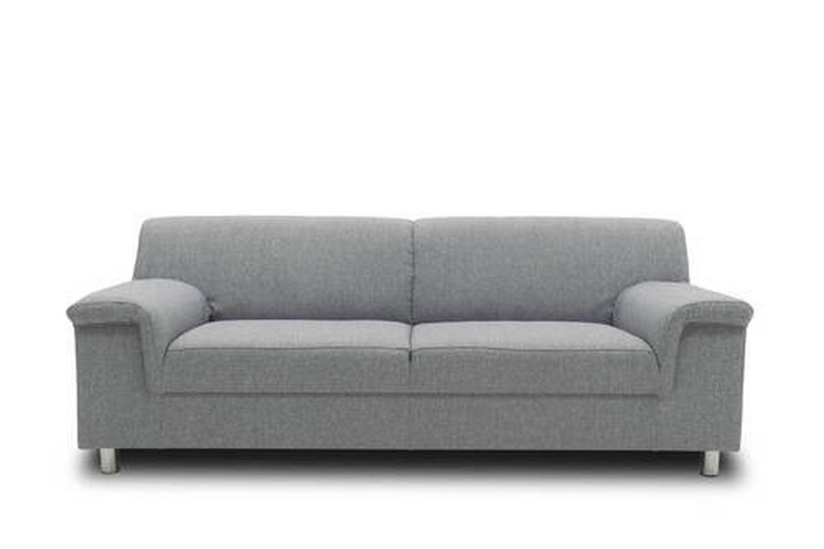 3-SITZER-SOFA Webstoff Silberfarben  - Chromfarben/Silberfarben, KONVENTIONELL, Textil/Metall (190/72/80cm) - MID.YOU