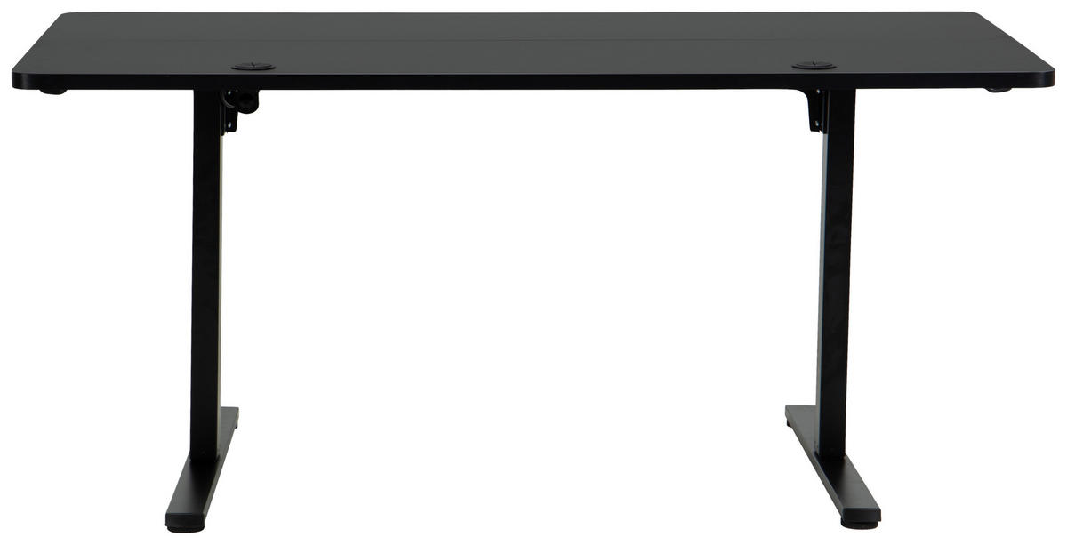 SCHREIBTISCH 160/80/72/118 cm Schwarz höhenverstellbar elektrisch höhenverstellbar  - Schwarz, Modern, Holzwerkstoff/Metall (160/80/72/118cm) - Livetastic