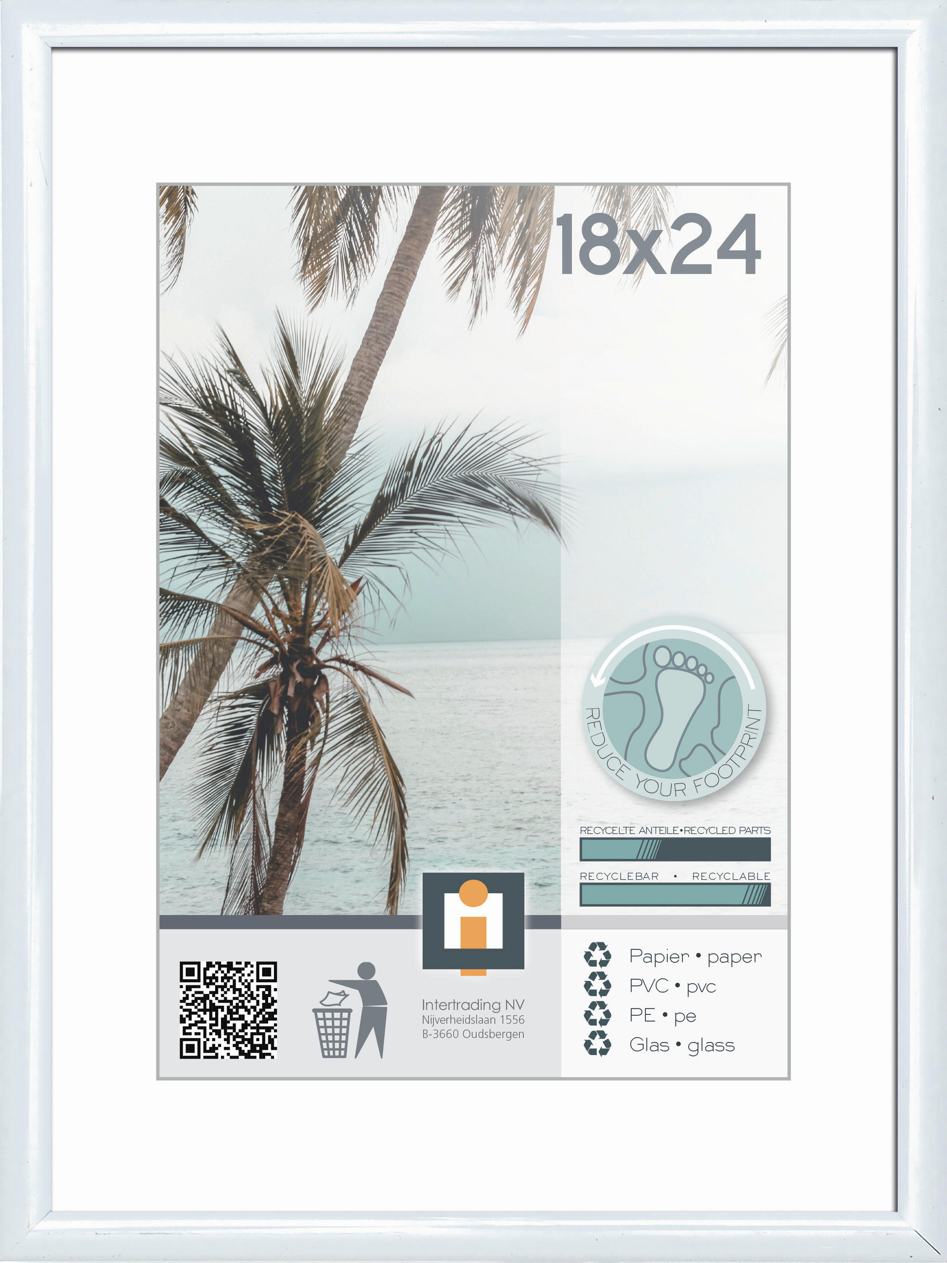 OKVIR ZA SLIKE     18/24 cm     - bela, Basics, umetna masa/steklo (18/24cm)