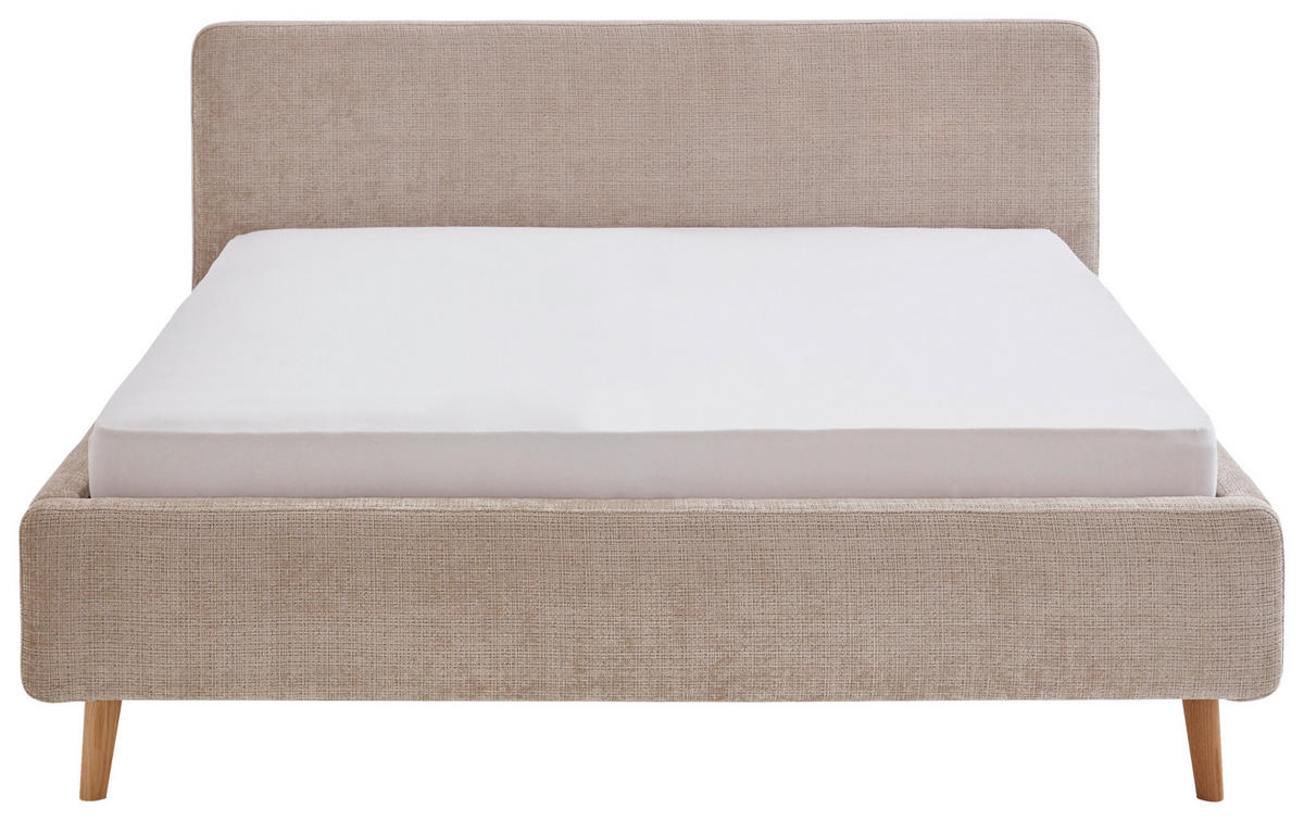 POLSTERBETT 180/200 cm  in Beige  - Eichefarben/Beige, Design, Holz/Textil (180/200cm) - Xora