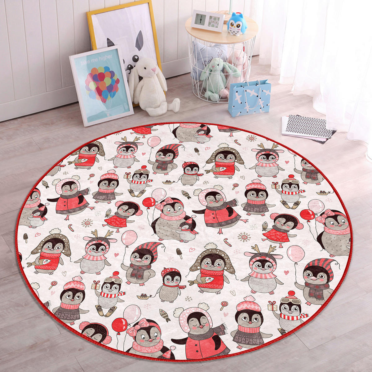 KINDERTEPPICH  Wohnzimmer 150/150 cm Rot, Weiß, Beige rund  - Beige/Rot, Basics, Textil (150/150cm)