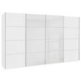 SCHWEBETÜRENSCHRANK 361/235/68 cm 4-türig Weiß  - Chromfarben/Weiß, KONVENTIONELL, Glas/Holzwerkstoff (361/235/68cm) - Novel