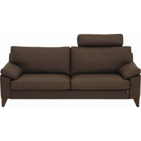 2-SITZER-SOFA in Echtleder Dunkelbraun  - Dunkelbraun/Nussbaumfarben, Design, Leder/Holz (188/84/87cm) - Erpo