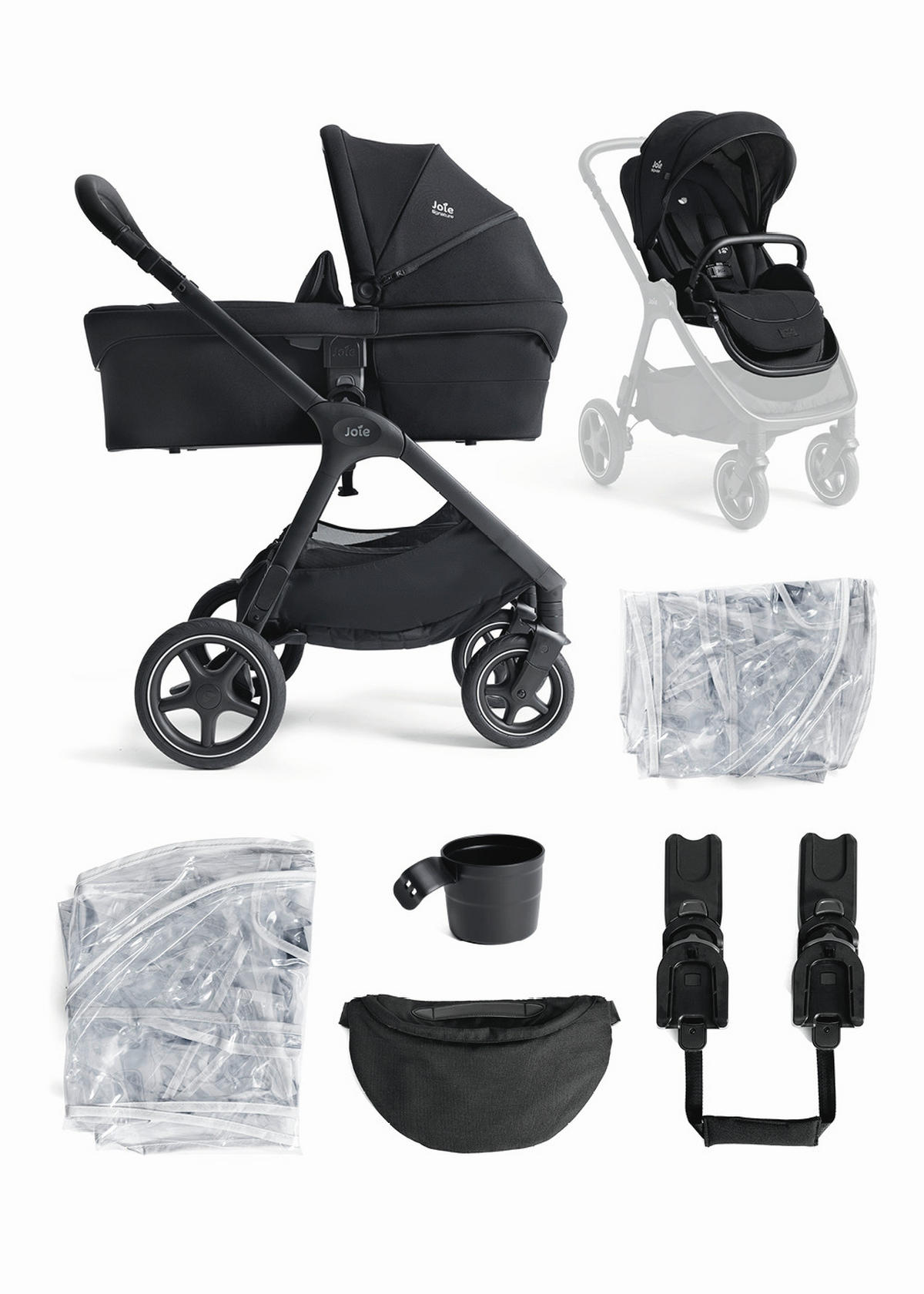 KINDERWAGENSET Finiti Sparset inkl. 2 Isofix-Bases  - Schwarz, Basics, Metall (63/111/84cm) - JOIE SIGNATURE