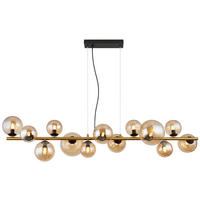 LED-HÄNGLAMPA 120/34,5/120 cm  - mässingsfärgad/svart, Design, metall/glas (120/34,5/120cm) - Globo