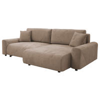 Ecksofa inkl. Funktion Braun Cord  - Schwarz/Braun, MODERN, Kunststoff/Textil (238/168cm) - Stylife