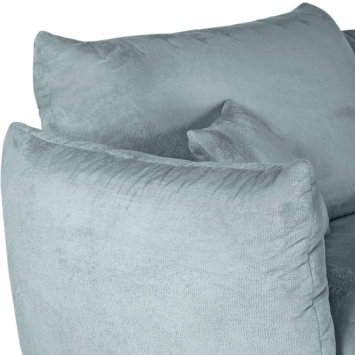 BIG SOFFA i plysch mintgrön  - mintgrön/svart, Klassisk, textil/plast (240/78/107cm) - MID.YOU