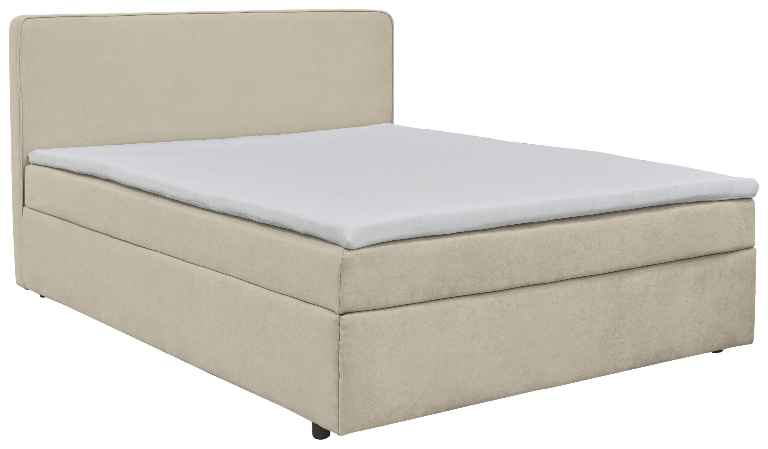 Pat Tip Boxspring Fără Arcuri, 180/200 cm, bej - bej/culoare natur, Modern, plastic/lemn (180/200cm) - MID.YOU