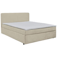 Pat Tip Boxspring Fără Arcuri, 180/200 cm, bej - bej/culoare natur, Modern, plastic/lemn (180/200cm) - MID.YOU