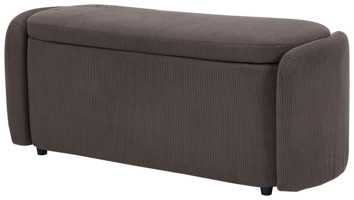 HOCKERBANK in Textil Taupe  - Taupe/Schwarz, Design, Kunststoff/Textil (114/47/42cm) - P & B