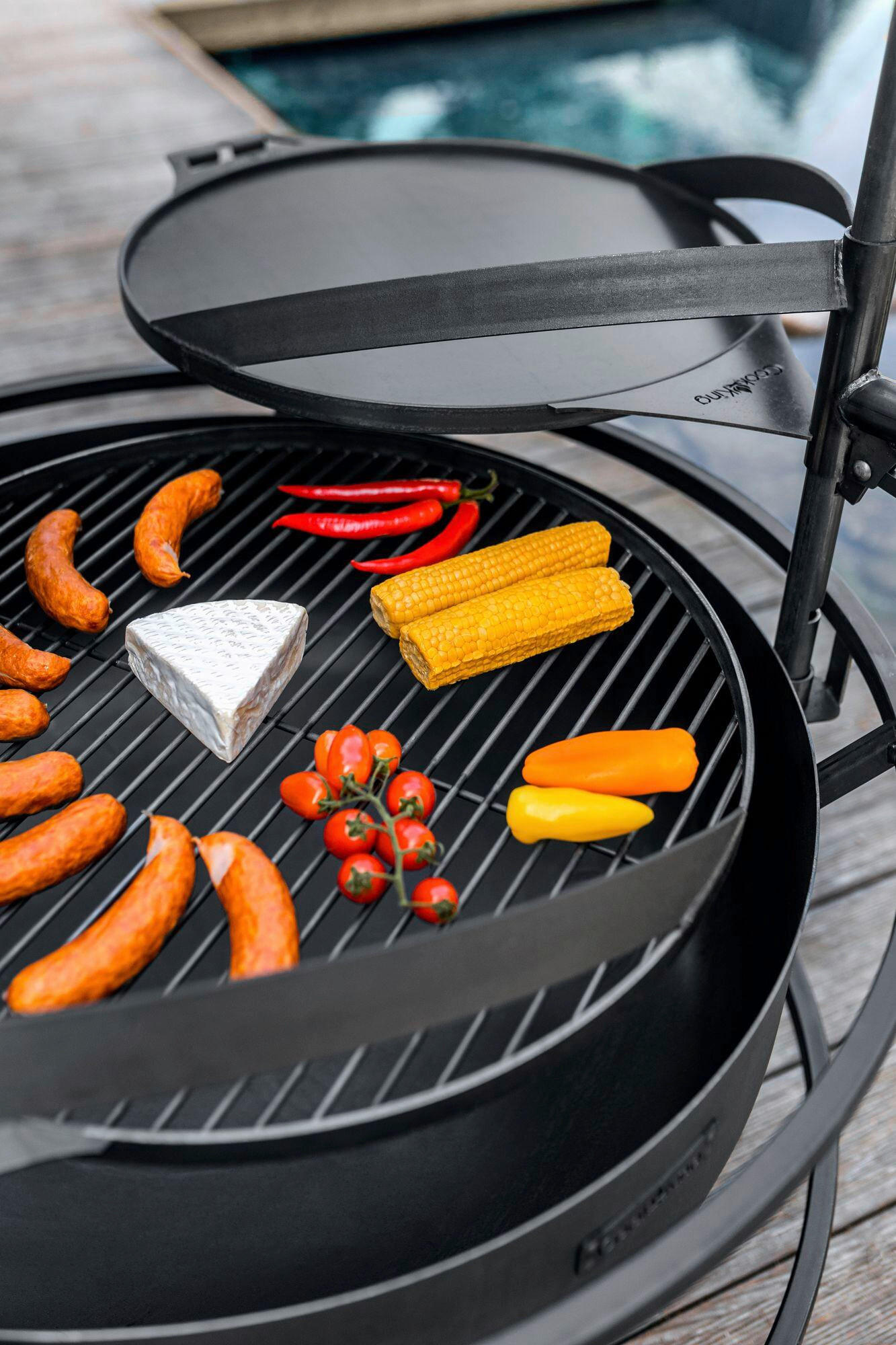 GRILLPLATTE - Schwarz, Basics, Metall (50cm)